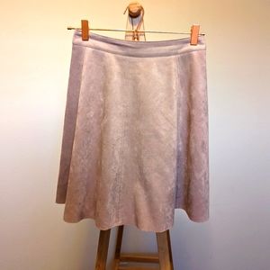 Pink Suede midi skirt